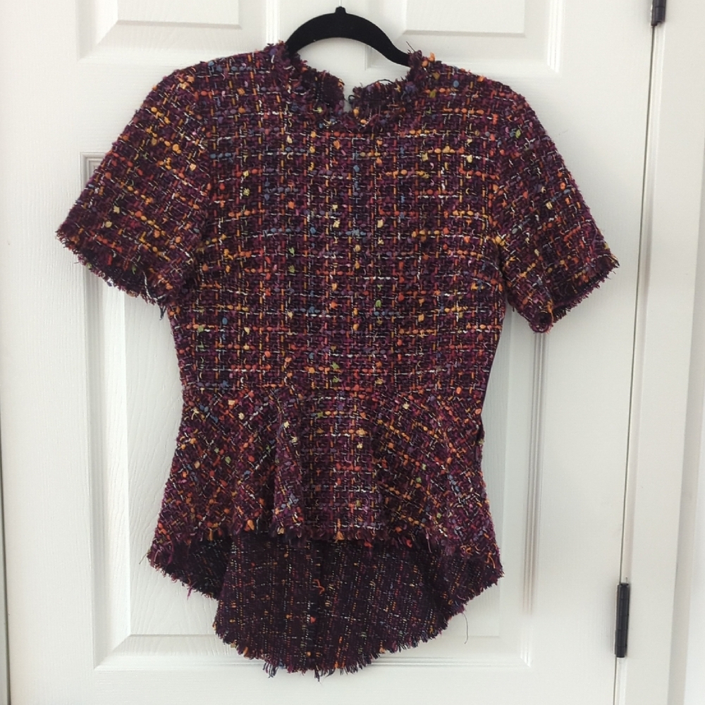 Zara Multicolor Tweed Women's Top Size XS